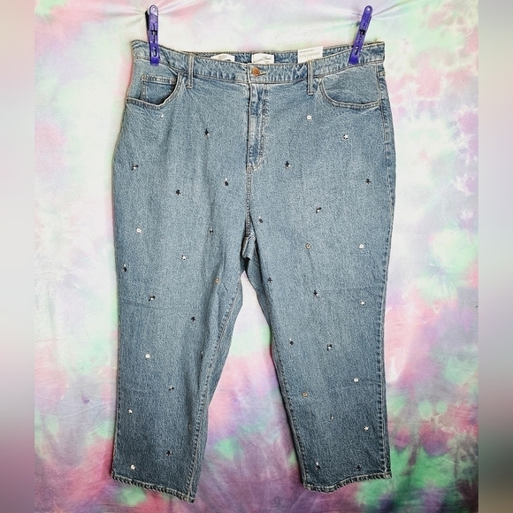 NWT Universal Thread Plus Size Vintage Straight Floral Jeans Size 24W - Picture 2 of 11